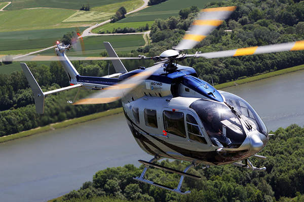 The EC145 is a medium-sized twin-engine helicopter derived from the BK 117 helicopter.