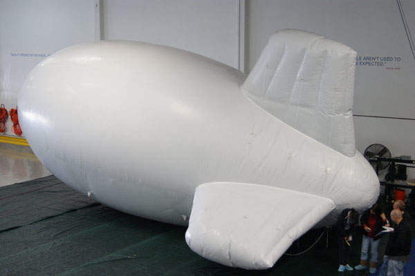 The Sky Crow tactical aerostat system is being manufactured by Aeros in Southern California. Image courtesy of Aeros.