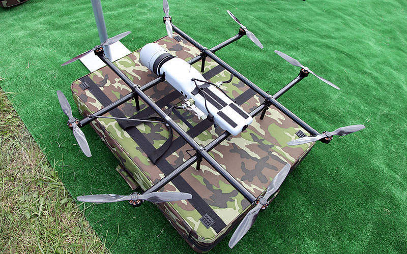 The ZALA 421-22 medium-range unmanned aerial vehicle is designed and built by ZALA AERO Group. Image courtesy of Vitaly V. Kuzmin.