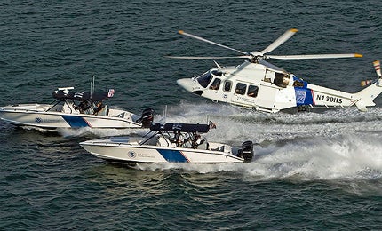 AW139 with boats
